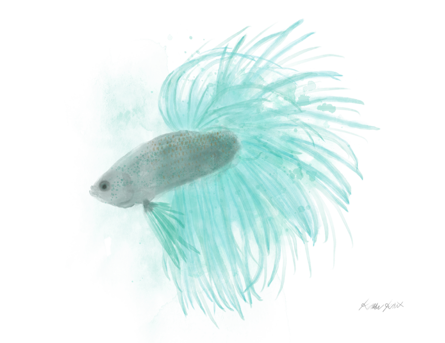 Betta Fish Watercolor Print