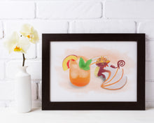 Load image into Gallery viewer, Peach Tea Dragon Watercolor
